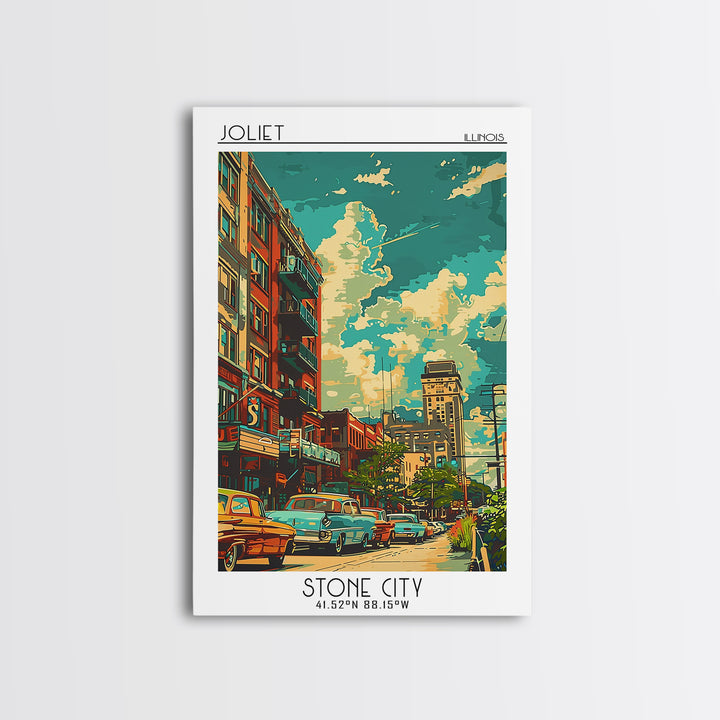 Joliet Travel Poster, Canvas Print, Travel Art Print, Modern Wall Decor, Poster Print, Travel Posters, Wall Art, Retro Travel Poster