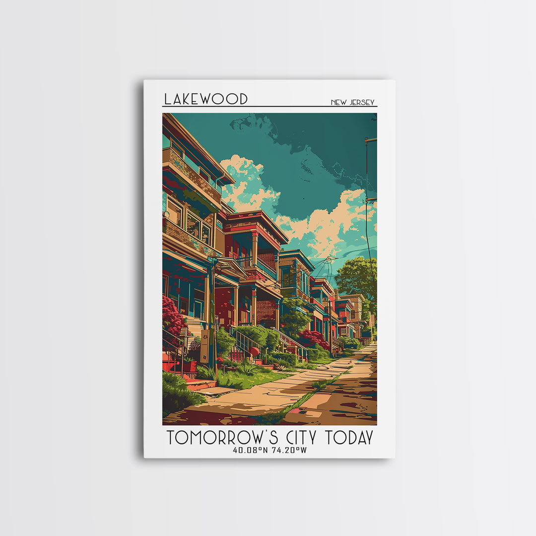 Lakewood New Jersey Travel Poster, Canvas Print, Travel Art Print, Modern Wall Decor, Travel Print, Travel Prints, Minimalist Poster