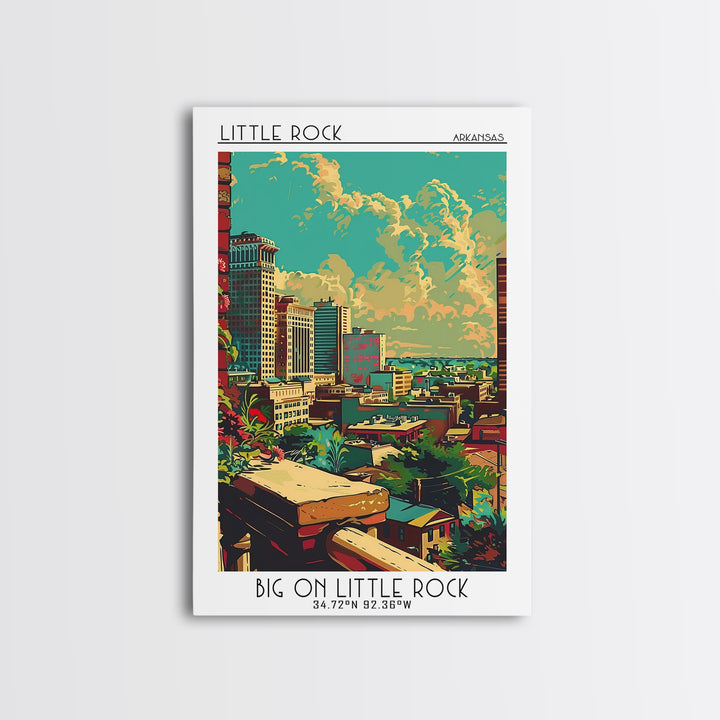 Little Rock Travel Poster, Canvas Print, City Travel Poster, Travel Wall Art, Retro Travel Poster, Retro Travel Print, Travel Prints