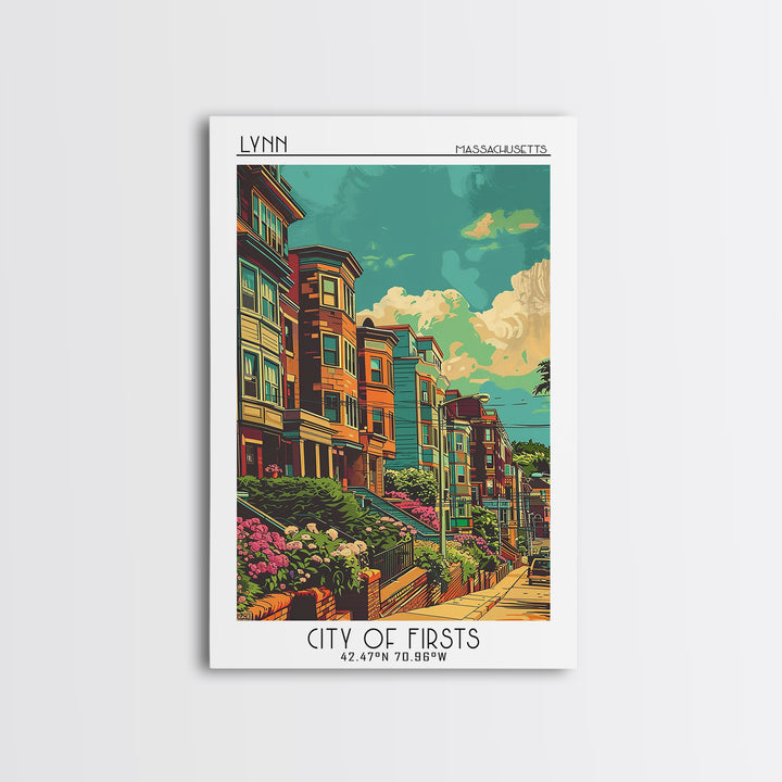 Lynn Travel Poster, Canvas Print, Retro Travel Poster, City Wall Art, Travel Print, Colorful Wall Art, Landscape Art, Travel Posters