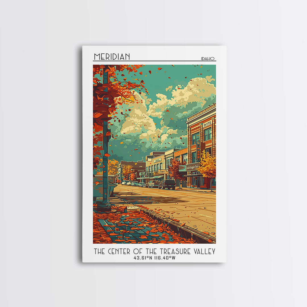 Meridian Travel Poster, Canvas Print, Vintage Travel Print, City Wall Art, Travel Art Print, Vintage City Poster, Vintage Travel Art