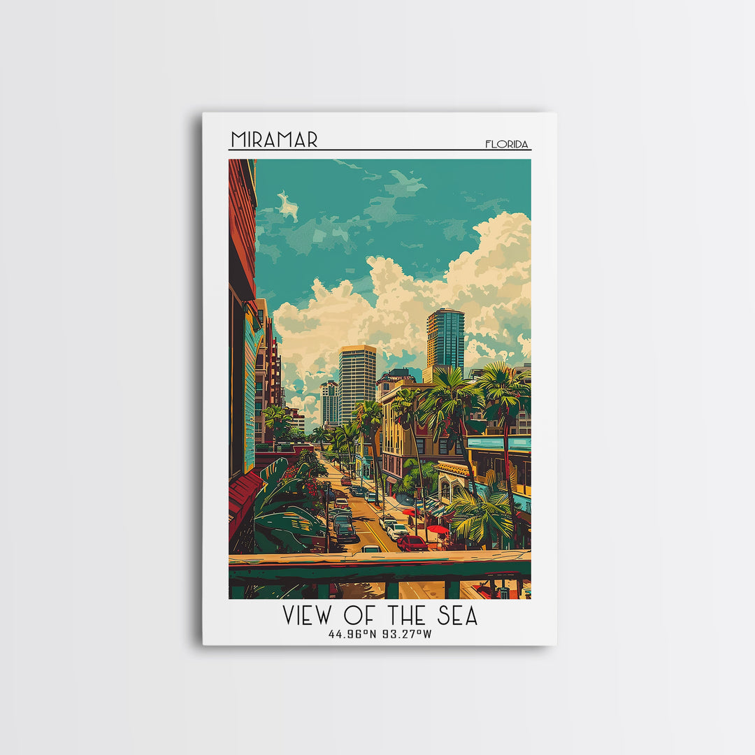 Miramar Travel Poster, Canvas Print, City Travel Poster, Travel Wall Art, Vintage Poster, Fine Art Print, Poster Art, Vintage Travel