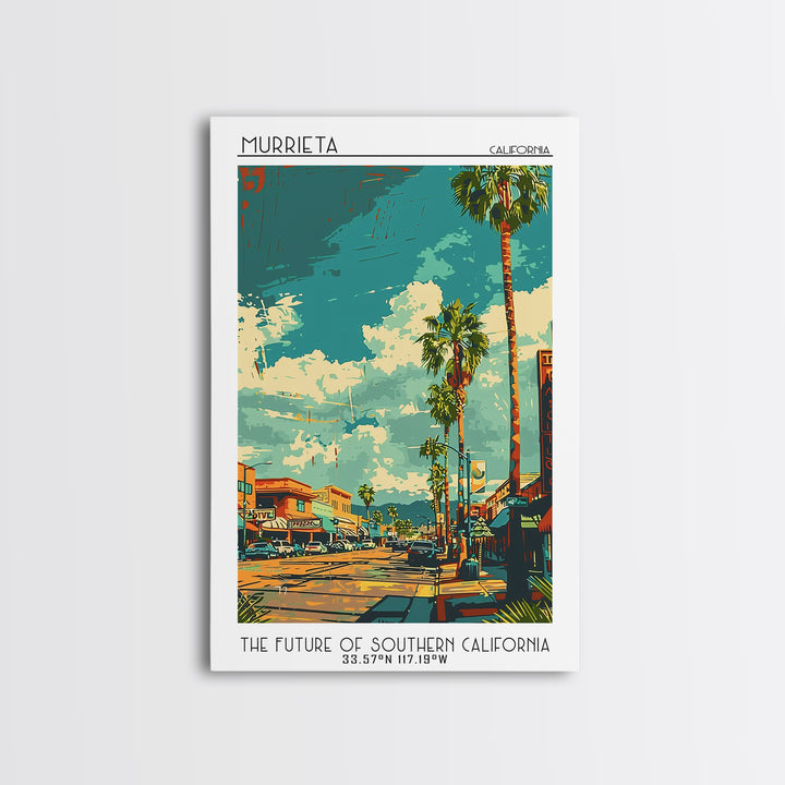 Murrieta Travel Poster, Canvas Print, City Travel Poster, Vintage City Poster, Travel Posters, Travel Wall Art, Vintage Travel Print