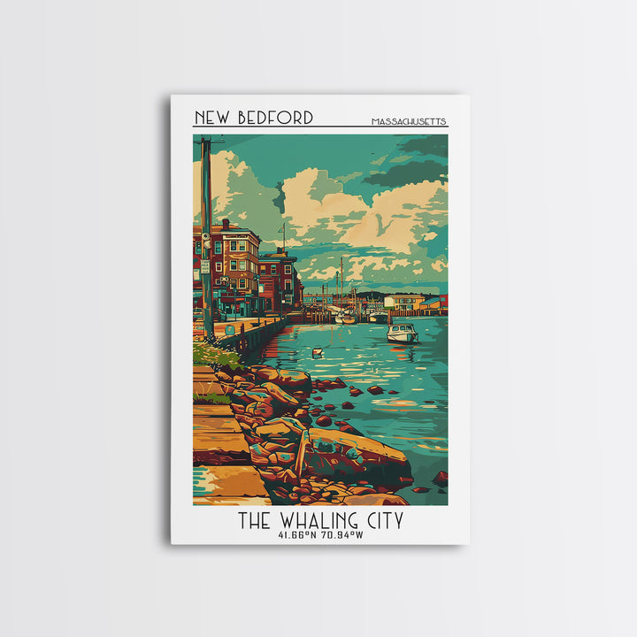 New Bedford Travel Poster, Framed Canvas Print, City Travel Poster, Travel Wall Art, Vintage Posters, Travel Posters, Vintage Poster