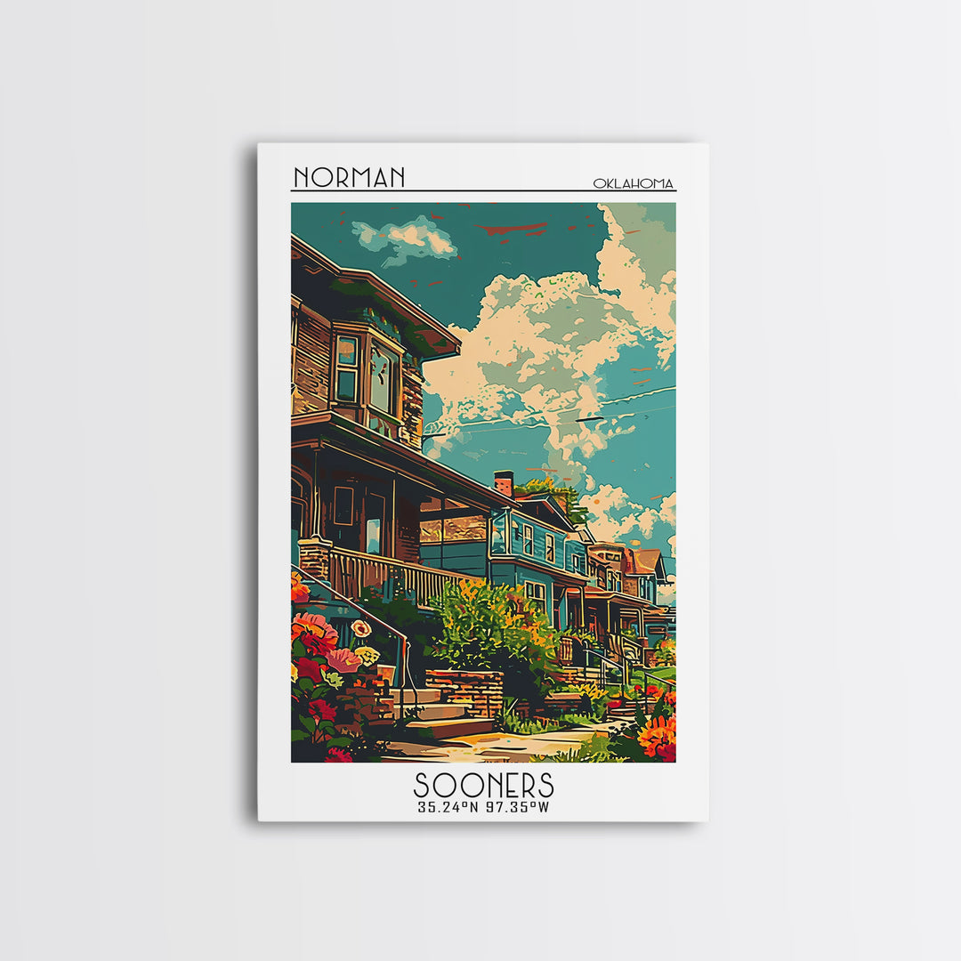 Norman Travel Poster, Canvas Print, Travel Wall Decor, Minimalist Poster, Wall Art, City Travel Poster, City Art Print, Travel Print