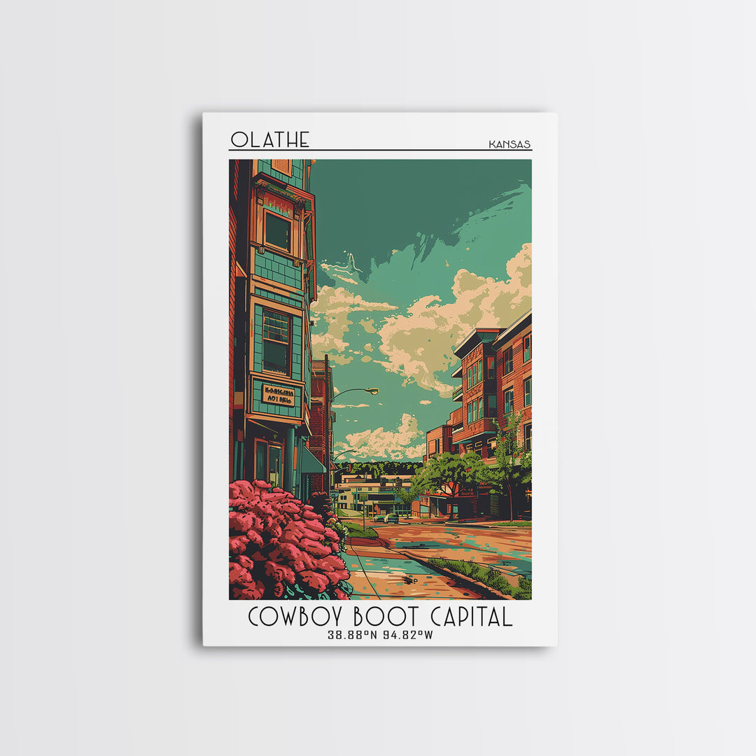 Olathe Travel Poster, Canvas Print, City Travel Poster, Travel Wall Art, Modern Wall Decor, Retro Travel Print, Living Room Wall Art
