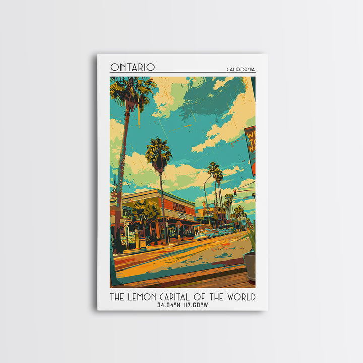 Ontario Travel Poster, Canvas Print, City Travel Poster, Travel Wall Art, Fine Art Print, Living Room Wall Art, Watercolor Cityscape