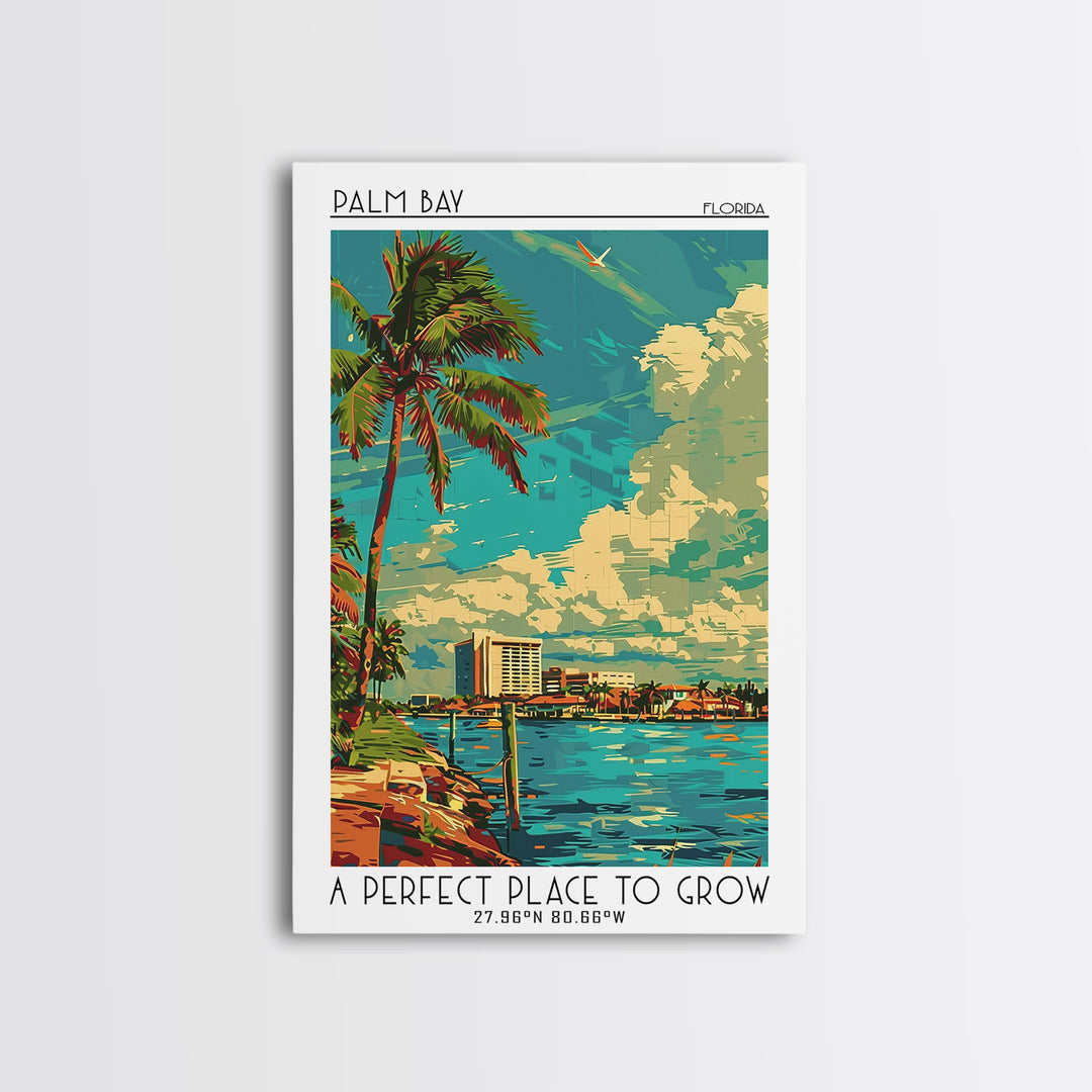 Palm Bay Travel Poster, Canvas Print, City Art Print, Travel Wall Art, Modern Wall Decor, Travel Art Print, City Wall Art, Art Print