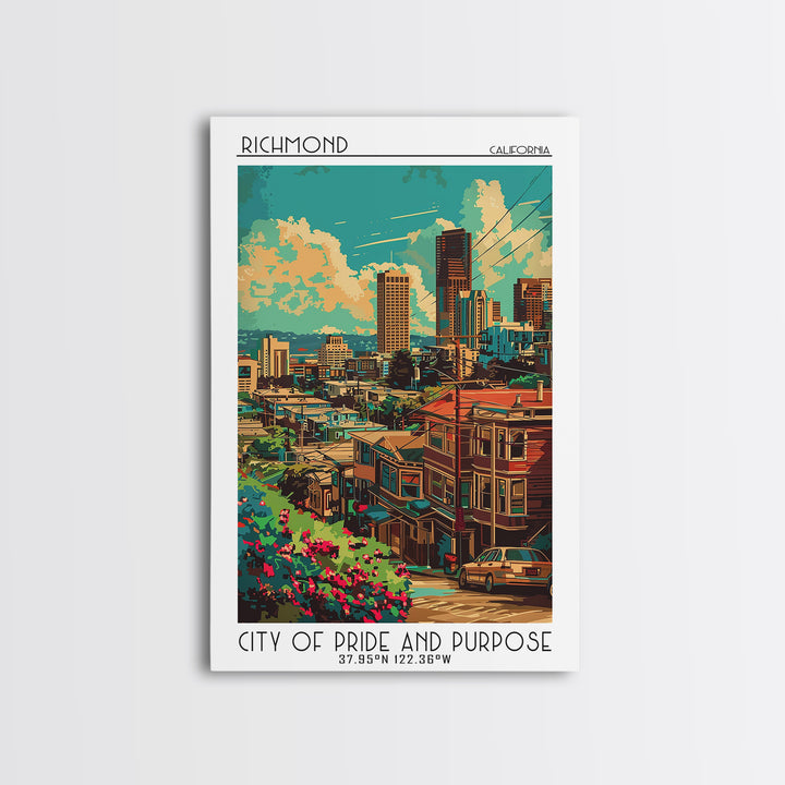 Richmond Travel Poster, Canvas Print, Travel Wall Art, City Wall Art, Vintage Posters, Vintage Travel Art, Wanderlust Gift, Wall Art