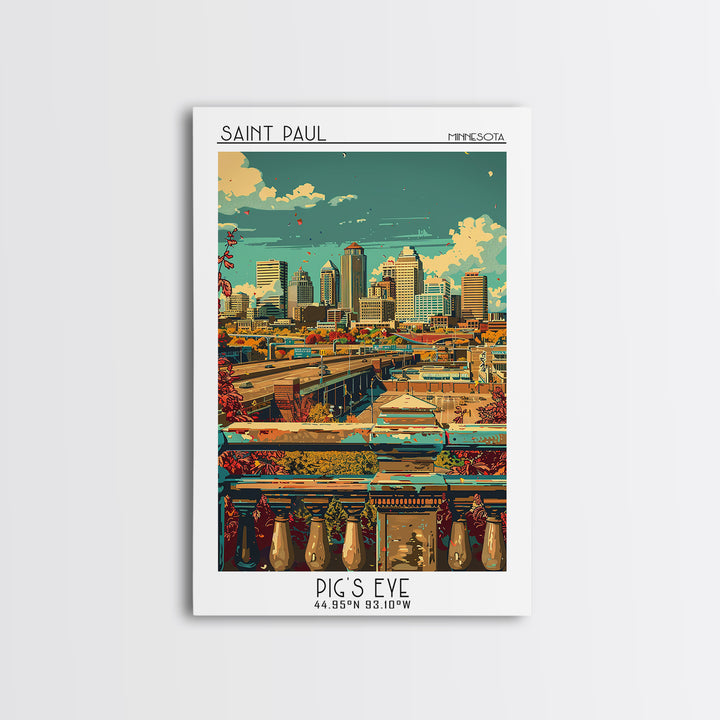 Saint Paul Travel Poster, Canvas Print, Vintage Travel Print, City Wall Art, Living Room Wall Art, Retro Travel Poster, Poster Print
