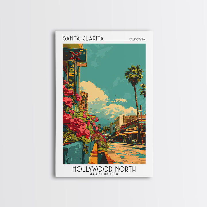 Santa Clarita Travel Poster, Framed Canvas Print, City Travel Poster, Vintage City Poster, Vintage Poster, Wall Art, Wanderlust Gift