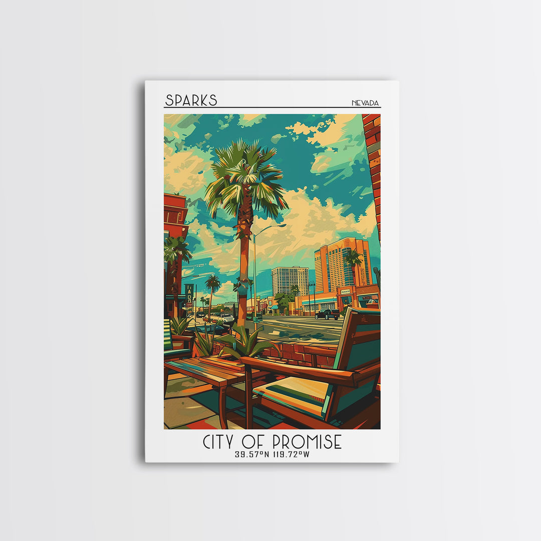 Sparks Travel Poster, Framed Canvas Print, City Travel Poster, Travel Wall Art, Travel Print, City Art Print, Wall Art, Poster Print