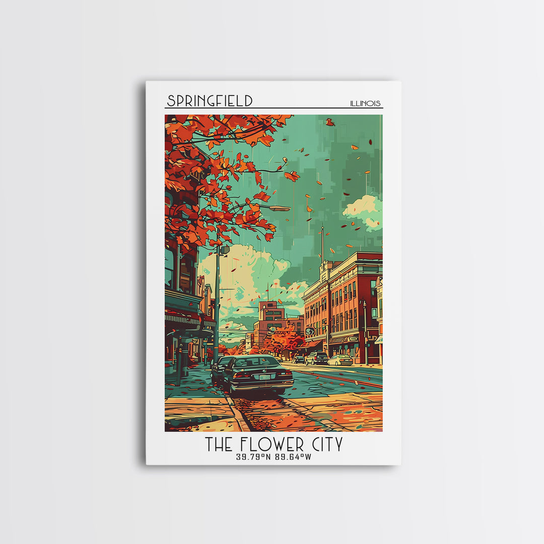 Springfield Travel Poster, Canvas Print, City Travel Poster, Vintage City Poster, Wanderlust Gift, Vintage Travel Art, Travel Prints