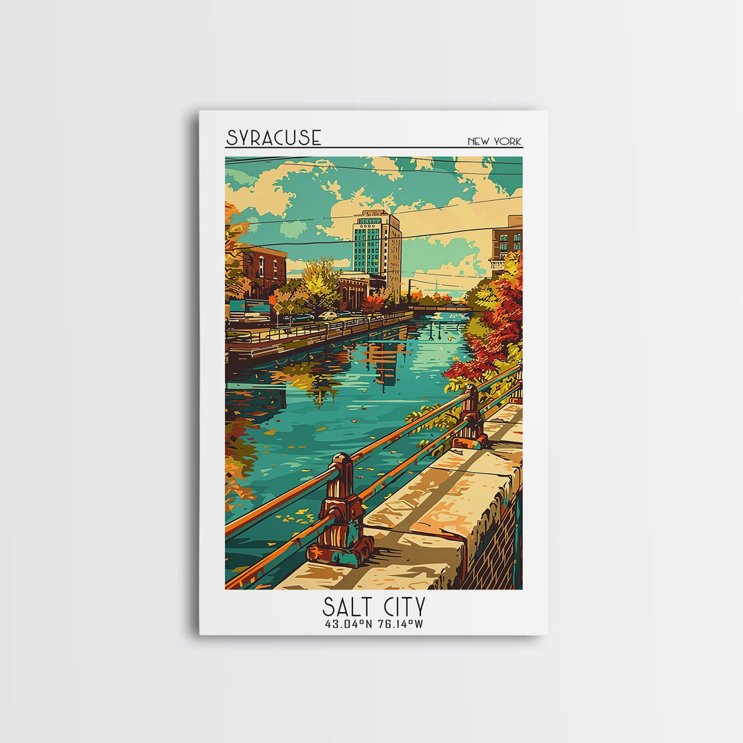 Syracuse Travel Poster, Framed Canvas Print, Travel Wall Art, City Wall Art, Travel Wall Decor, Travel Art Print, City Travel Poster