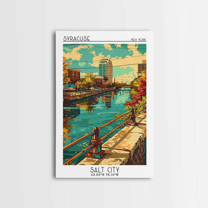 Syracuse Travel Poster, Framed Canvas Print, Travel Wall Art, City Wall Art, Travel Wall Decor, Travel Art Print, City Travel Poster