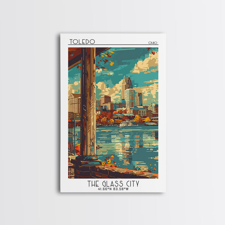 Toledo Travel Poster, Canvas Print, Travel Prints, Landscape Art, Living Room Wall Art, Vintage Travel Art, Wall Art, Vintage Travel