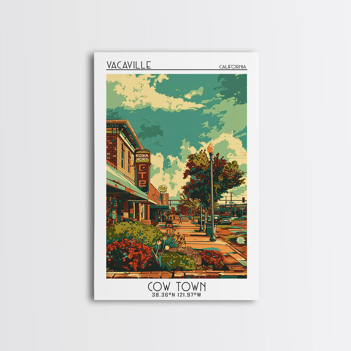 Vacaville Travel Poster, Canvas Print, City Art Print, Travel Wall Art, Travel Posters, Art Print, Retro Wall Art, Home Office Decor