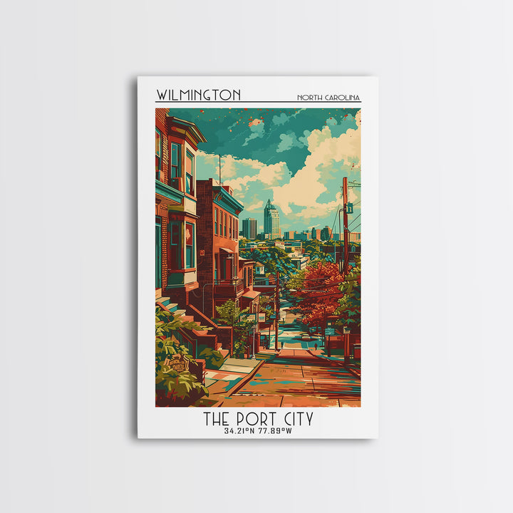 Wilmington Travel Poster, Canvas Print, Poster Print, Travel Wall Art, Watercolor Cityscape, Travel Posters, Travel Decor, Art Print