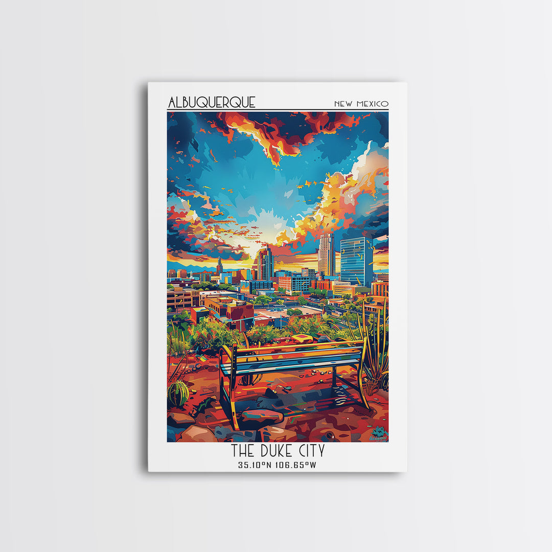 Albuquerque Travel Poster, Canvas Print, Travel Prints, Landscape Art, Travel Decor, Travel Art Print, Travel Wall Art, Travel Print