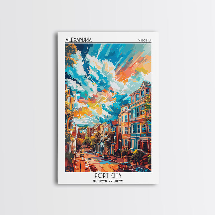 Alexandria Travel Poster, Framed Canvas Print, Vintage Travel Print, City Wall Art, Travel Wall Art, City Illustration, Poster Print