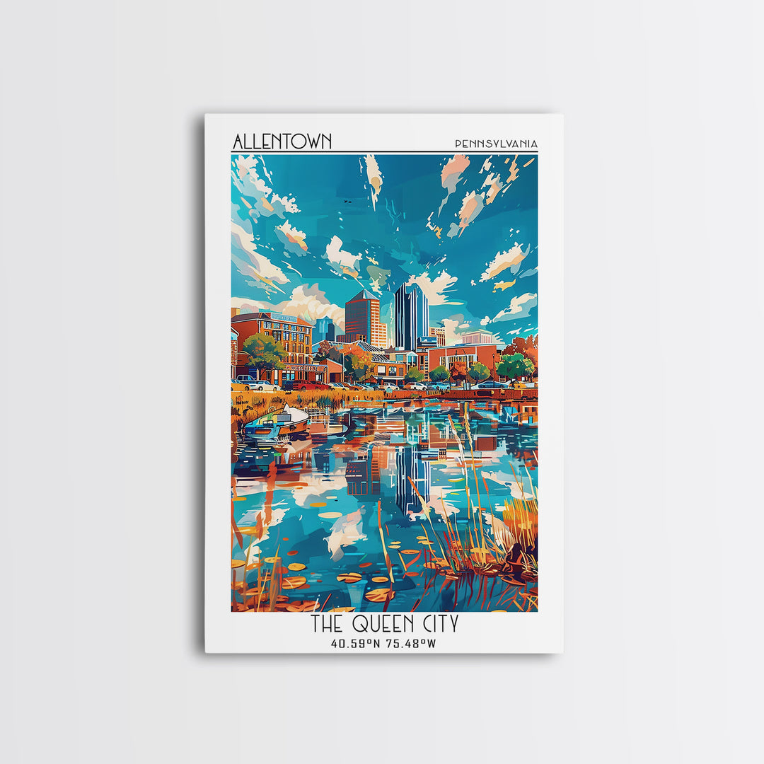 Allen Travel Poster, Canvas Print, Retro Wall Art, Travel Print, Travel Wall Decor, Retro Travel Poster, Colorful Wall Art, Wall Art