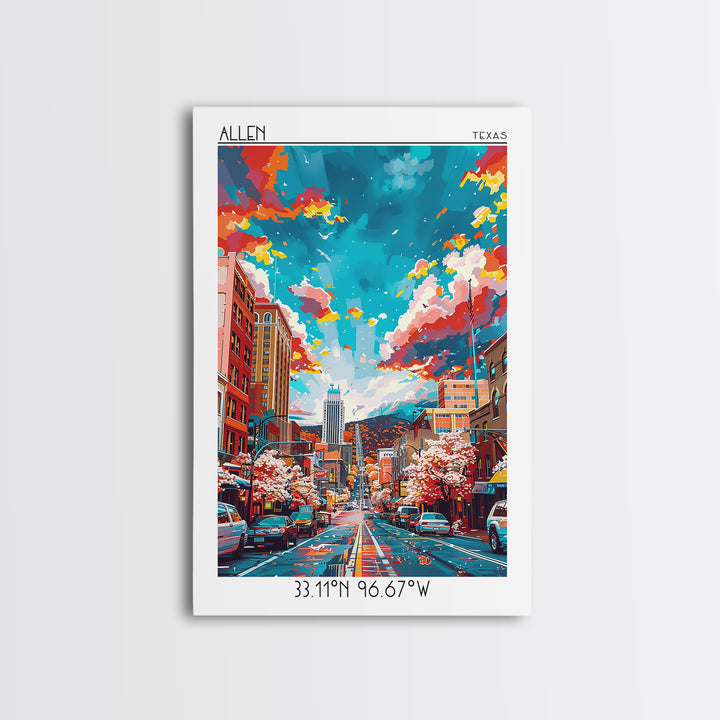 Allentown Travel Poster, Canvas Print, Travel Prints, Landscape Art, Travel Print, City Travel Poster, Vintage Poster, City Wall Art