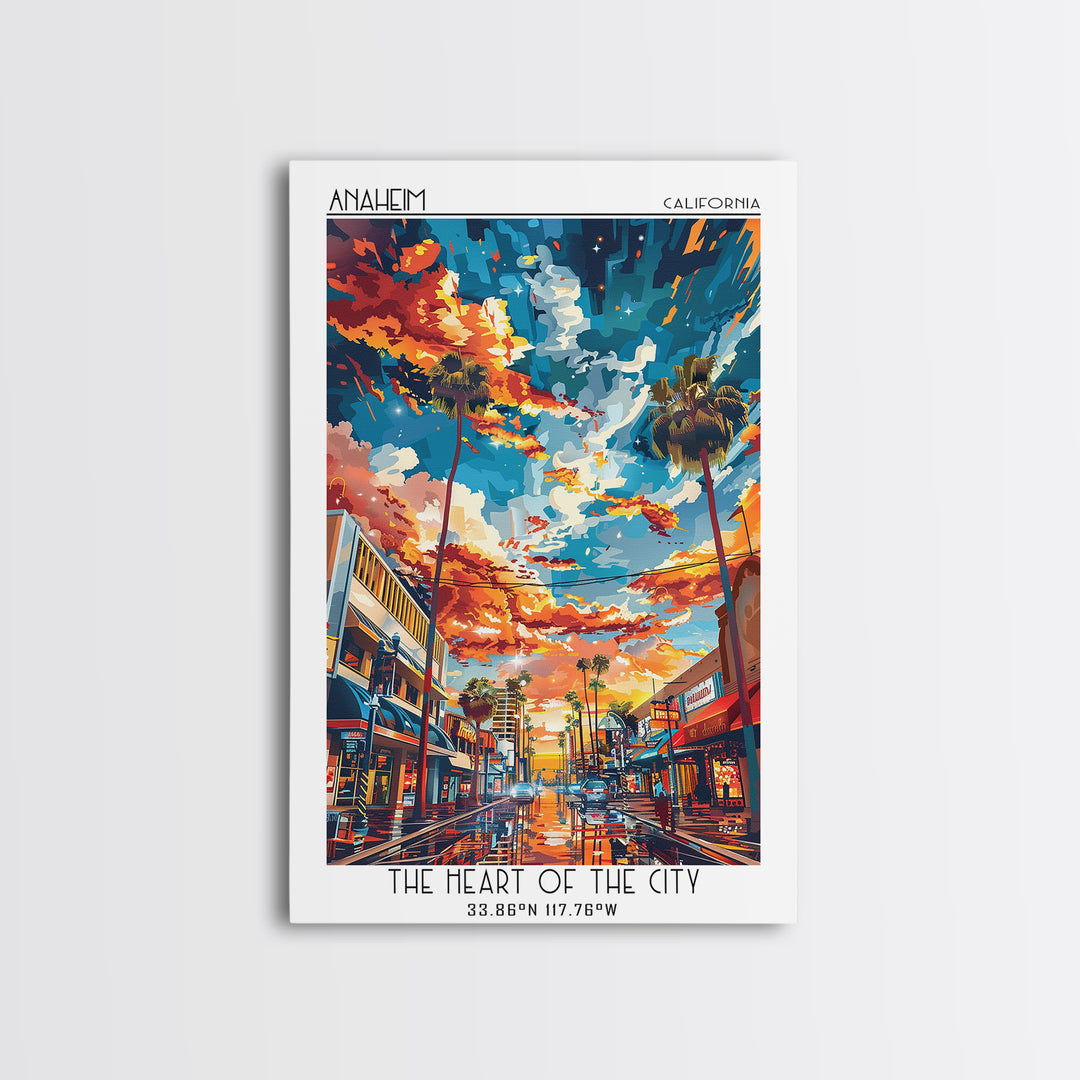 Anaheim Travel Poster, Canvas Print, Travel Wall Art, City Wall Art, Art Print, Living Room Wall Art, Poster Print, Gallery Wall Set