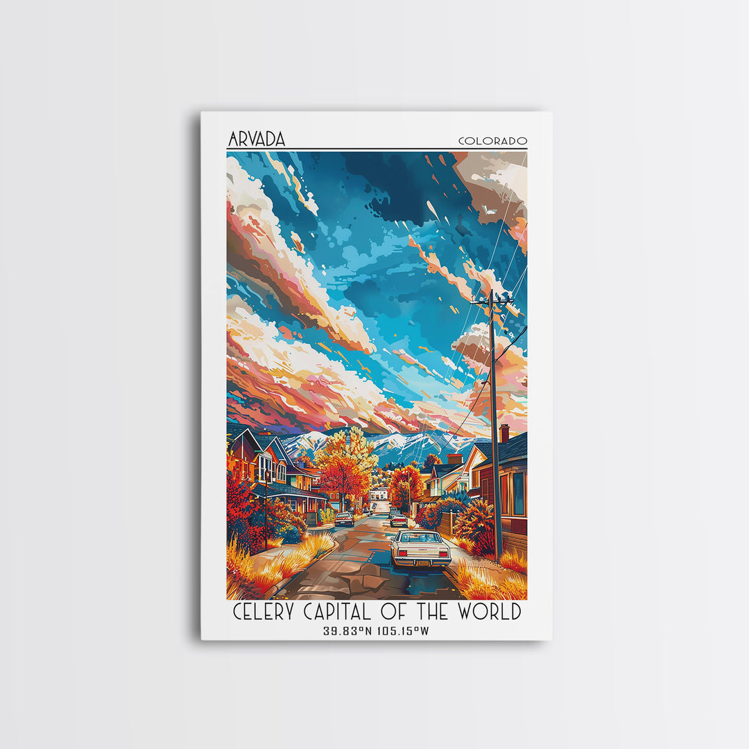 Arvada Travel Poster, Canvas Print, Travel Wall Art, City Wall Art, Vintage City Poster, Retro Travel Print, Poster Print, Art Print