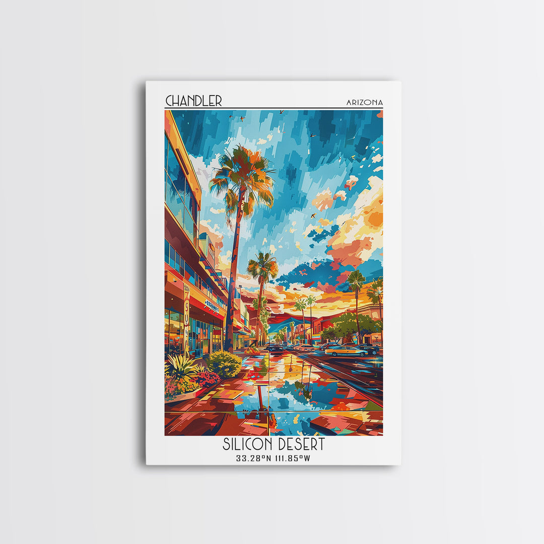 Chandler Travel Poster, Canvas Print, City Travel Poster, Travel Wall Decor, City Illustration, Modern Wall Decor, Minimalist Poster