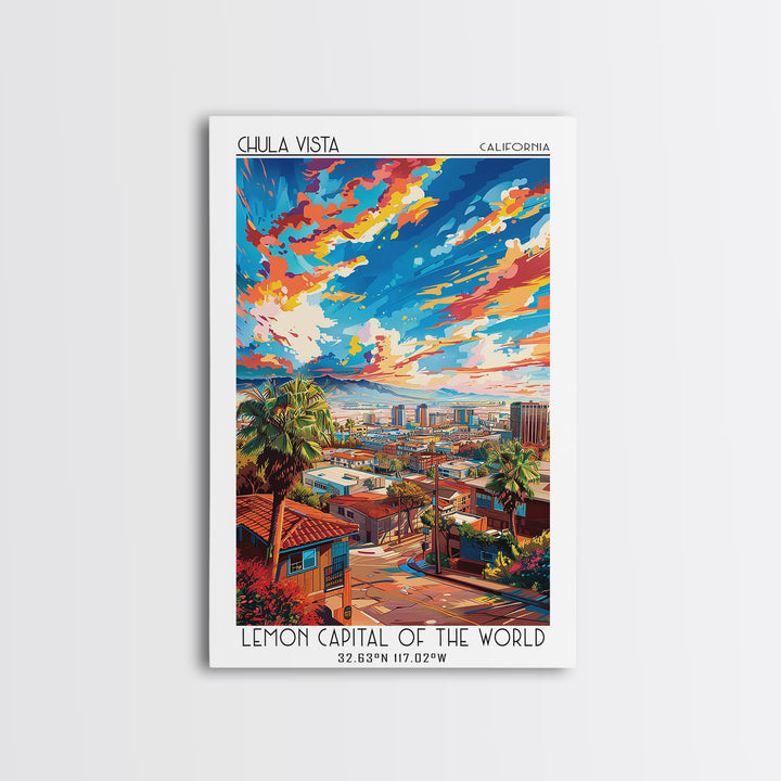 Chula Vista Travel Poster, Canvas Print, Poster Print, Travel Wall Art, Travel Decor, Retro Travel Print, Wall Art, Gallery Wall Set