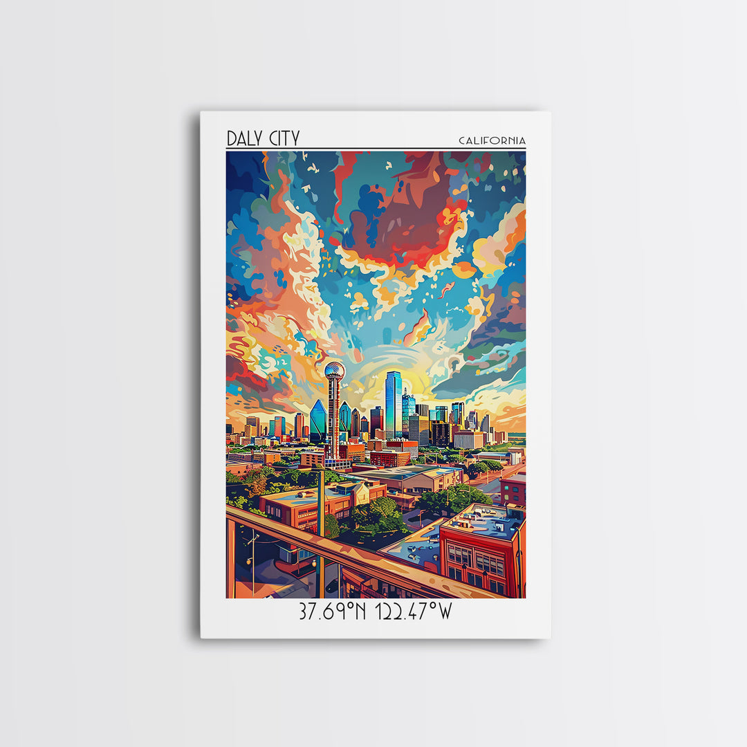 Dallas Travel Poster, Framed Canvas Print, Travel Wall Decor, Minimalist Poster, City Art Print, Travel Art Print, Modern Wall Decor