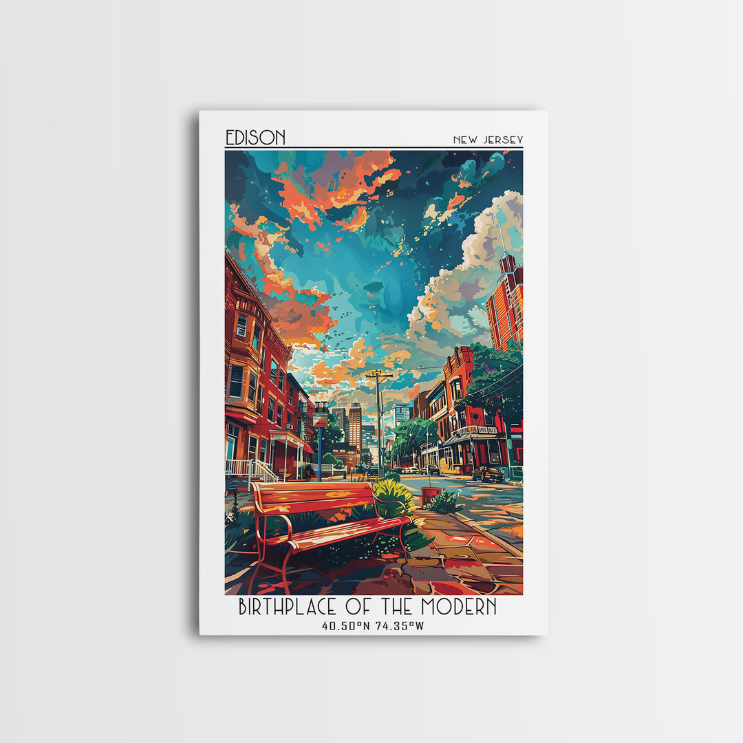 Edison Travel Poster, Canvas Print, Retro Wall Art, Travel Print, Vintage Travel, Travel Posters, Vintage Poster, Vintage Travel Art