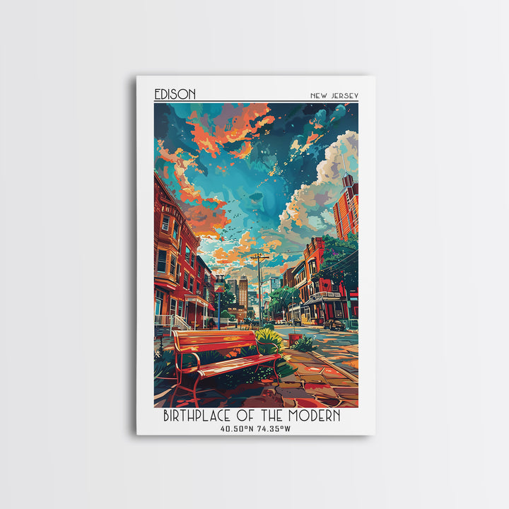 Edison Travel Poster, Canvas Print, Retro Wall Art, Travel Print, Vintage Travel, Travel Posters, Vintage Poster, Vintage Travel Art