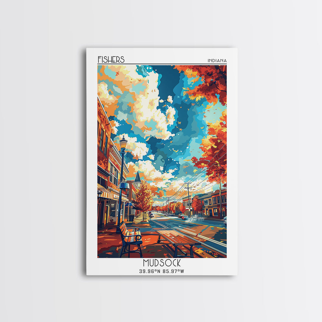Fishers Travel Poster, Canvas Print, Travel Wall Art, City Wall Art, Poster Art, City Travel Poster, Wanderlust Gift, Travel Posters