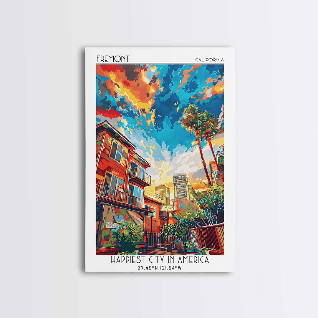 Fremont Travel Poster, Canvas Print, Vintage Travel Print, City Wall Art, Vintage Posters, Living Room Wall Art, Retro Travel Poster