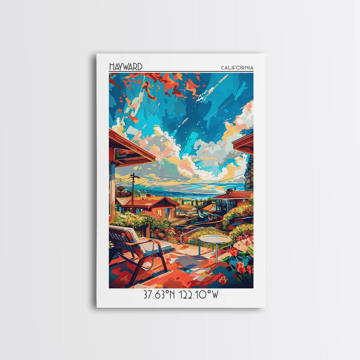 Hayward Travel Poster, Canvas Print, Retro Wall Art, Travel Print, Vintage Posters, City Wall Art, Travel Prints, City Travel Poster