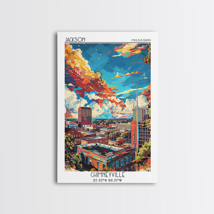 Jackson Travel Poster, Framed Canvas Print, Retro Travel Poster, City Wall Art, Vintage Posters, Wanderlust Gift, Retro Travel Print