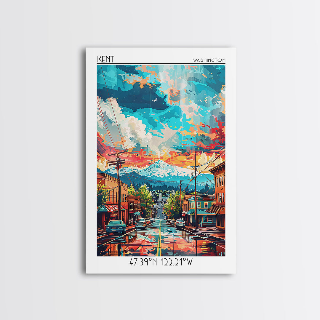 Kent Travel Poster, Canvas Print, City Travel Poster, Vintage City Poster, Retro Travel Poster, Living Room Wall Art, Retro Wall Art