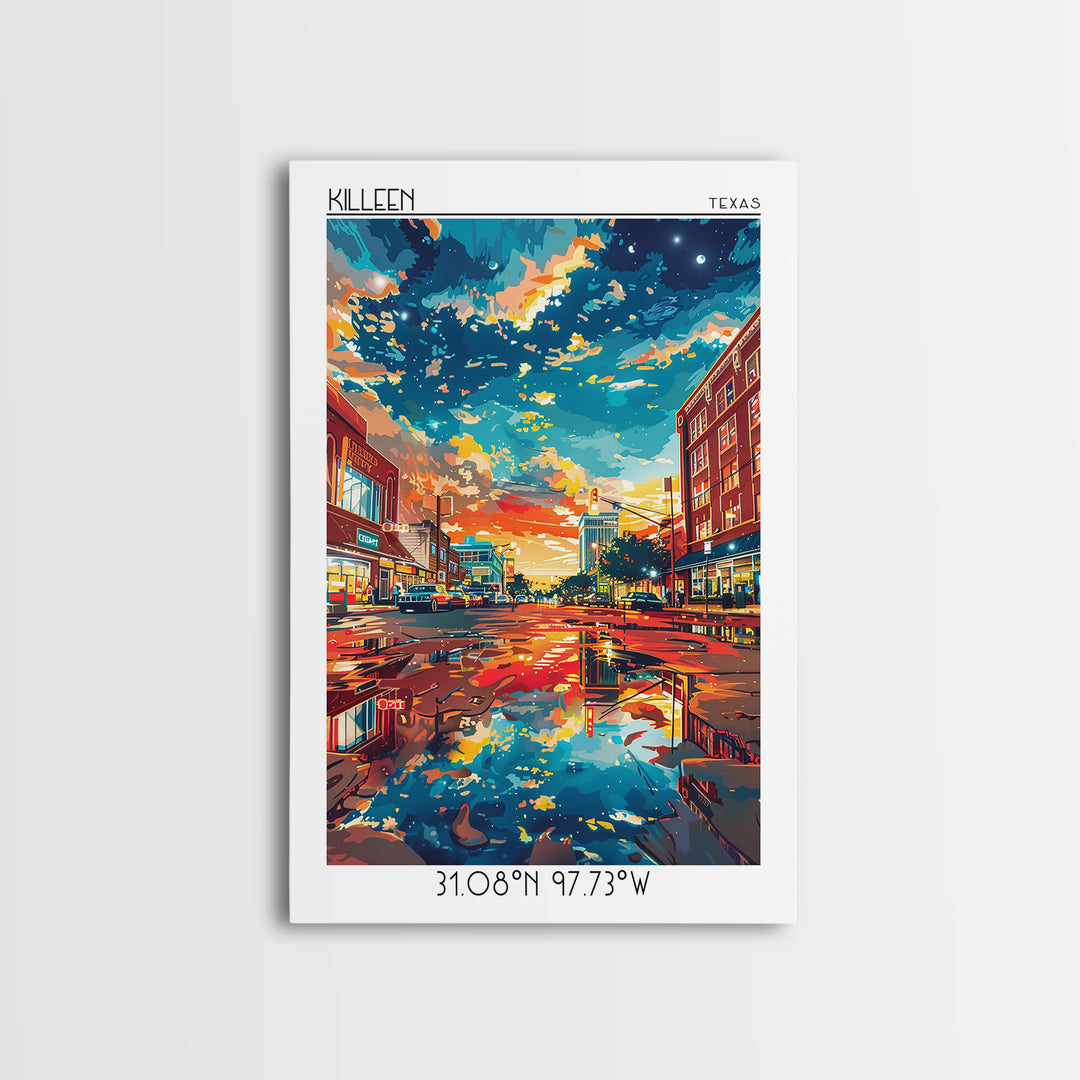 Killeen Travel Poster, Canvas Print, City Art Print, Travel Wall Art, Art Print, Home Office Decor, Landscape Art, Minimalist Poster