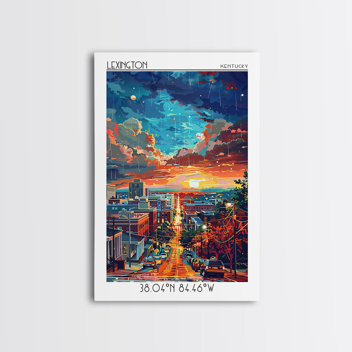 Lexington Travel Poster, Canvas Print, City Travel Poster, Vintage City Poster, Art Print, Living Room Wall Art, Retro Travel Poster