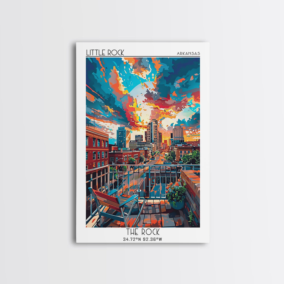 Little Rock Travel Poster, Canvas Print, Vintage Travel Print, City Wall Art, Vintage Travel Art, Wanderlust Gift, Minimalist Poster