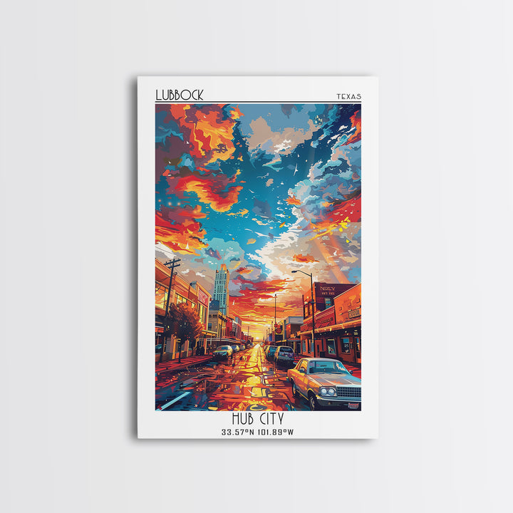 Lubbock Travel Poster, Canvas Print, City Art Print, Travel Wall Art, Poster Art, Art Print, City Travel Poster, Retro Travel Poster