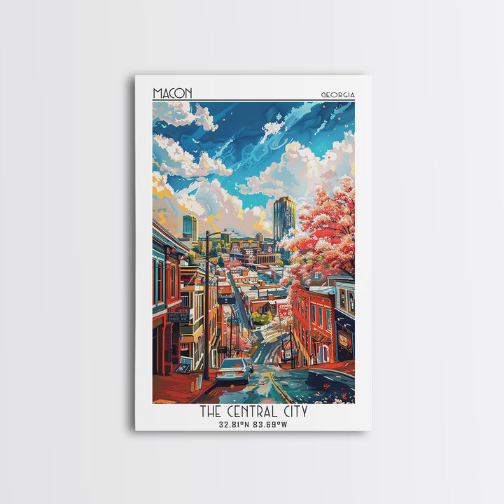 Macon Travel Poster, Canvas Print, Travel Wall Decor, Minimalist Poster, Poster Print, Travel Prints, Travel Art Print, Travel Decor