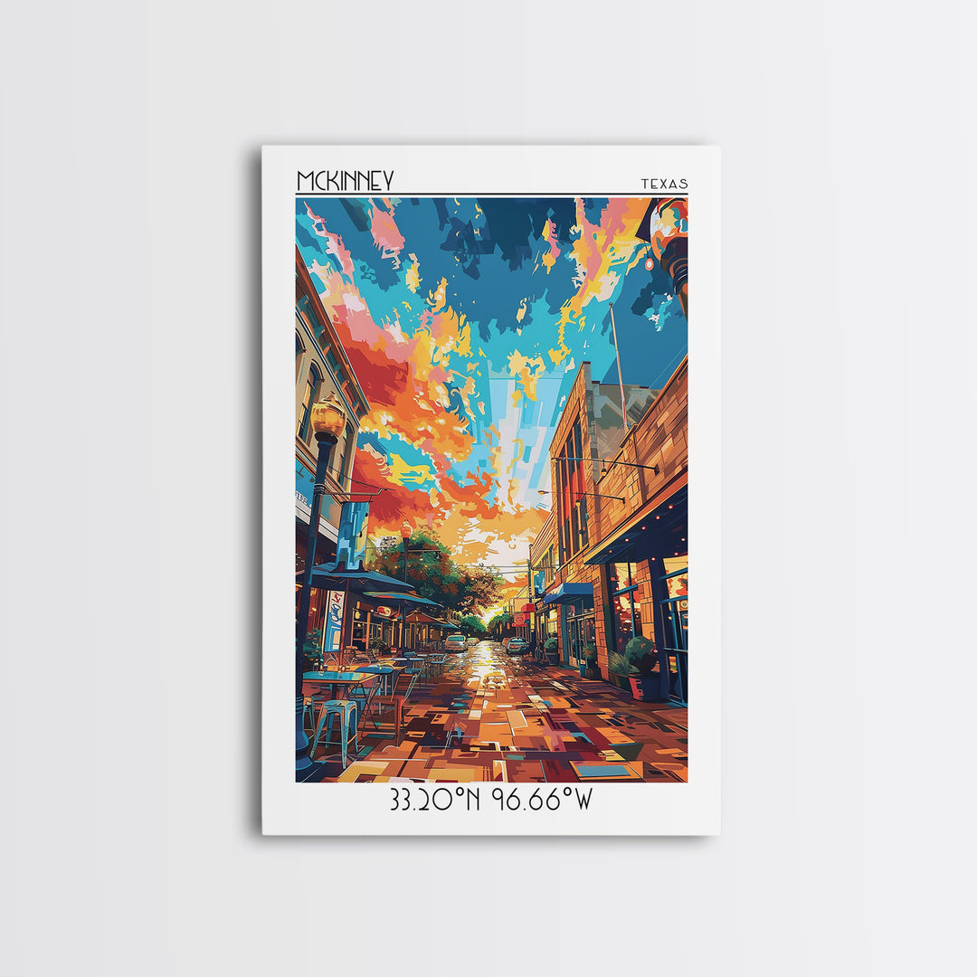 McKinney Travel Poster, Canvas Print, Travel Wall Art, City Wall Art, Art Print, Vintage Travel, Retro Travel Poster, Vintage Poster