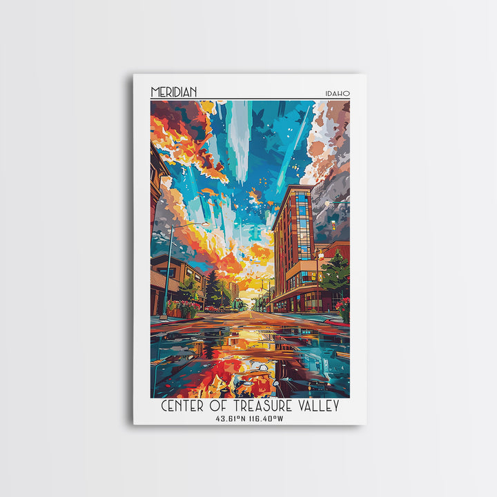 Meridian Travel Poster, Canvas Print, Poster Print, Travel Wall Art, Wanderlust Gift, Retro Wall Art, Travel Prints, Vintage Posters