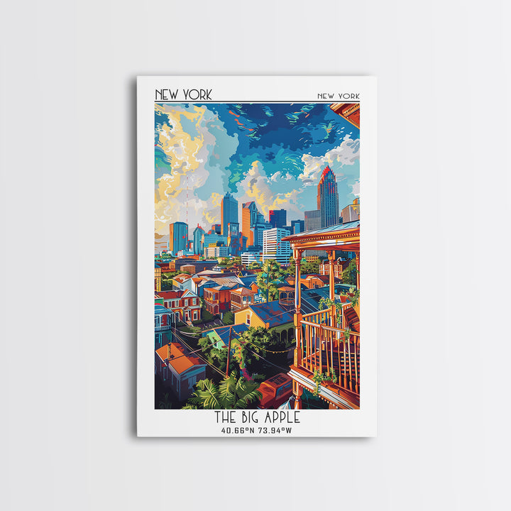 New Orleans Travel Poster, Framed Canvas Print, Poster Print, Travel Wall Art, Wanderlust Gift, Home Office Decor, City Illustration