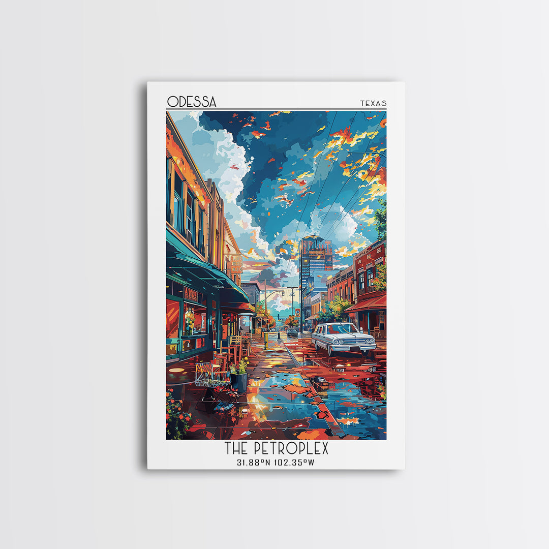 Odessa Travel Poster, Framed Canvas Print, Travel Wall Decor, Minimalist Poster, City Illustration, Travel Print, City Travel Poster