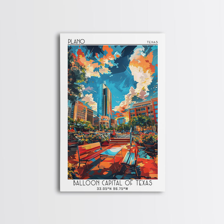 Plano Travel Poster, Canvas Print, Travel Prints, Landscape Art, Travel Decor, Minimalist Poster, Wanderlust Gift, Home Office Decor