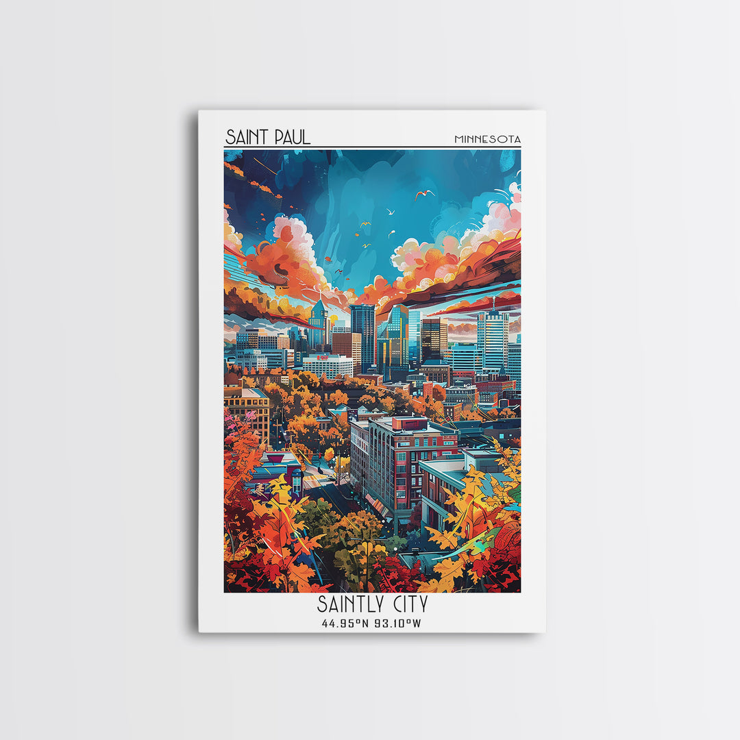 Saint Paul Travel Poster, Canvas Print, Retro Travel Poster, City Wall Art, City Travel Poster, Vintage Poster, Living Room Wall Art
