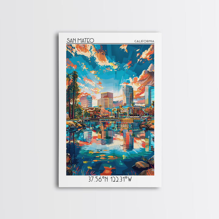 San Jose Travel Poster, Framed Canvas Print, Travel Wall Art, City Wall Art, Living Room Wall Art, Vintage Posters, Gallery Wall Set